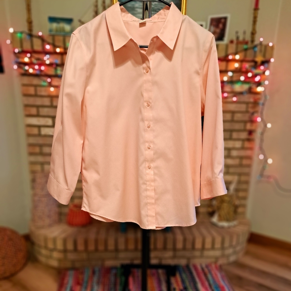 EUC Coldwater Creek No-Iron 3/4 Sleeve Shirt, size 14P